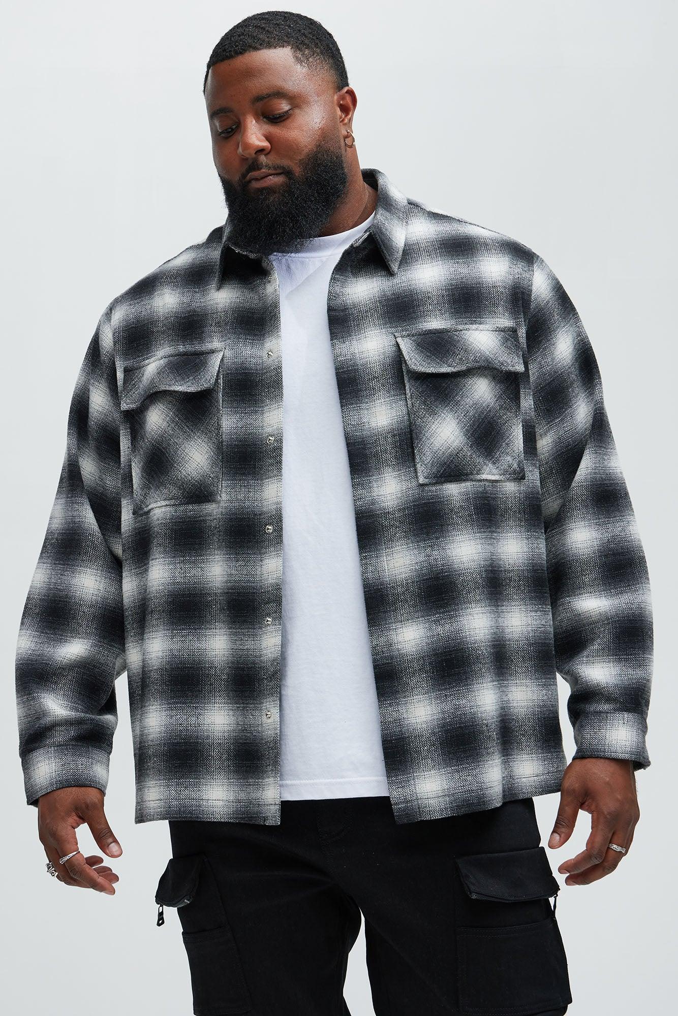 Cassnet Plaid Button Up Shirt - Black/combo Product Image