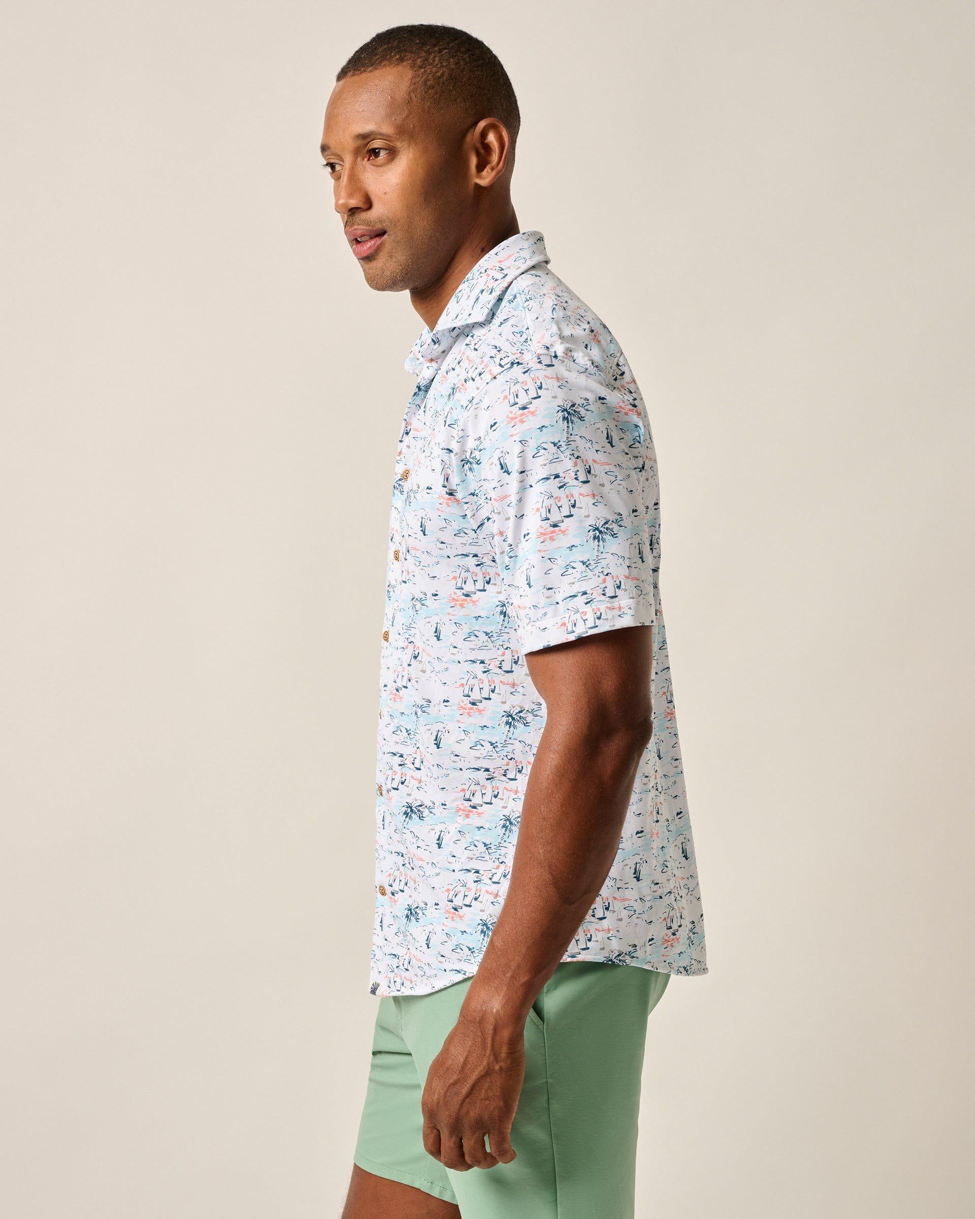 Short Sleeve Hangin' Out Button Up Shirt - Making Waves Male Product Image