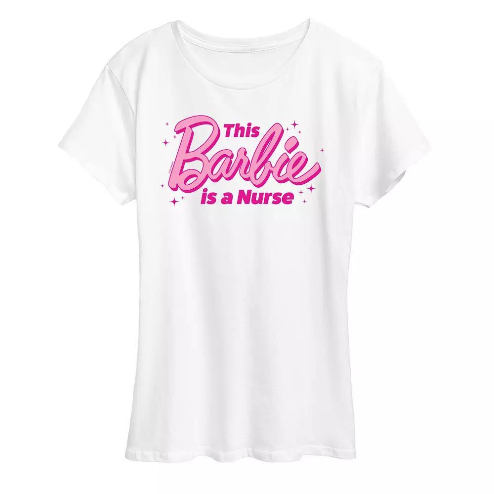 Womens Barbie This Barbie Is A Nurse Graphic Tee, Girls Heather Grey Product Image