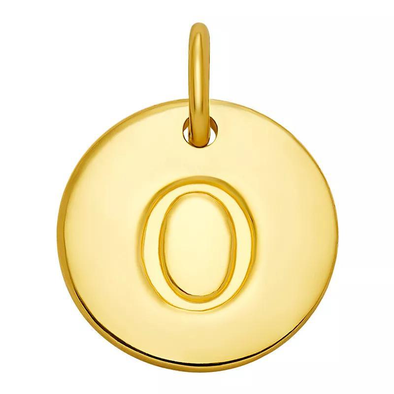 PRIMROSE 18k Gold Over Sterling Silver Letter Disc Charm, Women's, Gold Over Sterling B Product Image
