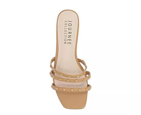 Journee Camarie Women's Embellished Strappy Sandal, Size: 8.5, Beige Product Image