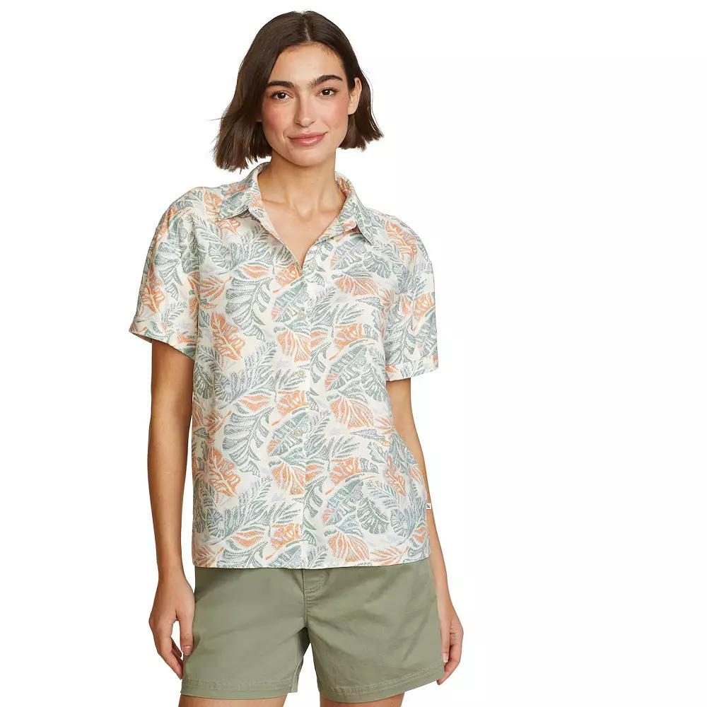 Women's Eddie Bauer Button-Down Baja Shirt, Size: Large, Rosewood Product Image