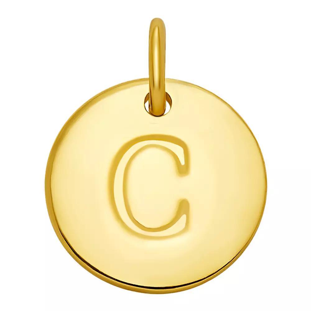 PRIMROSE 18k Gold Over Sterling Silver Letter Disc Charm, Women's, Gold Over Sterling B Product Image