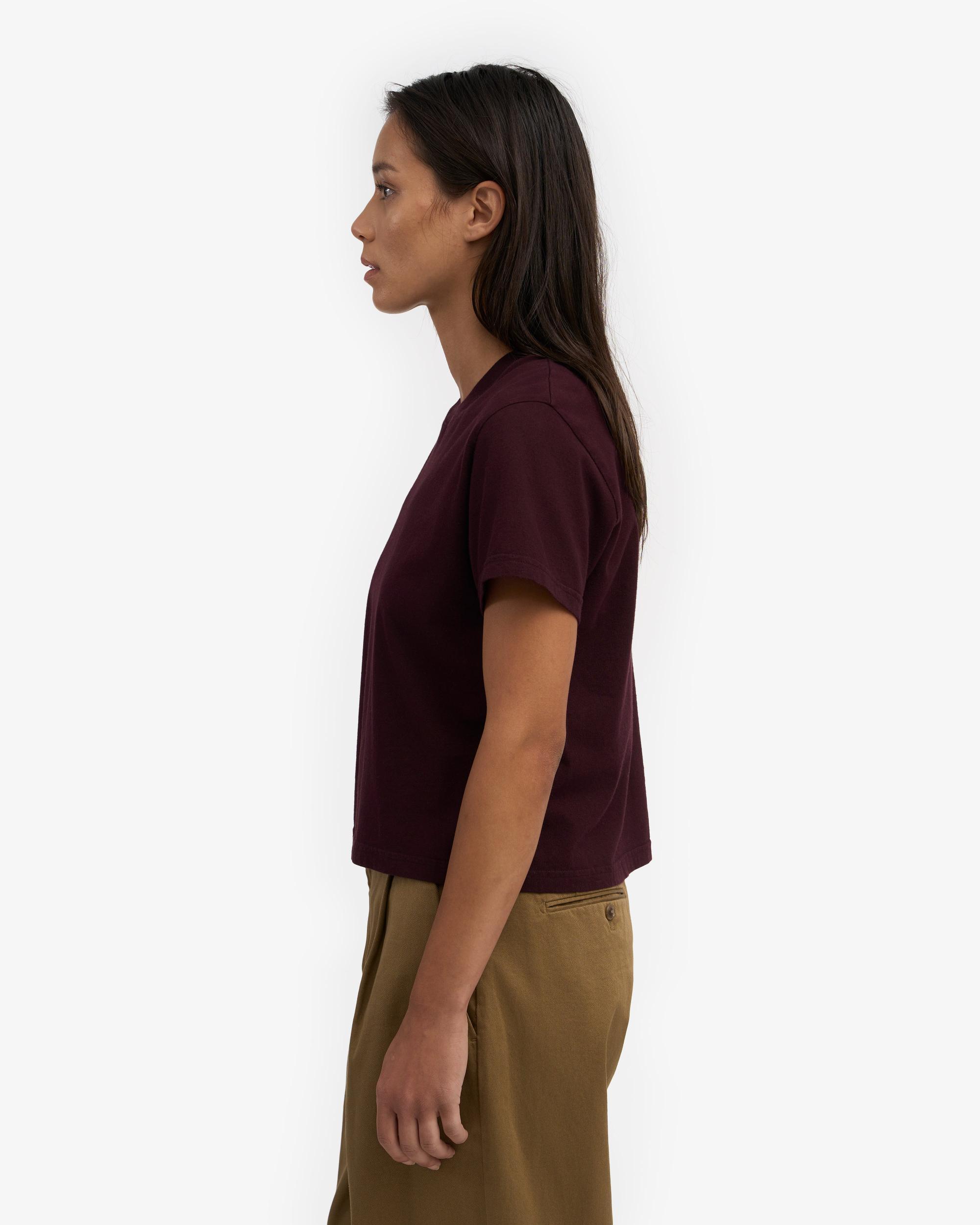 Organic Boxy Crop Tee - Petrol Blue Product Image