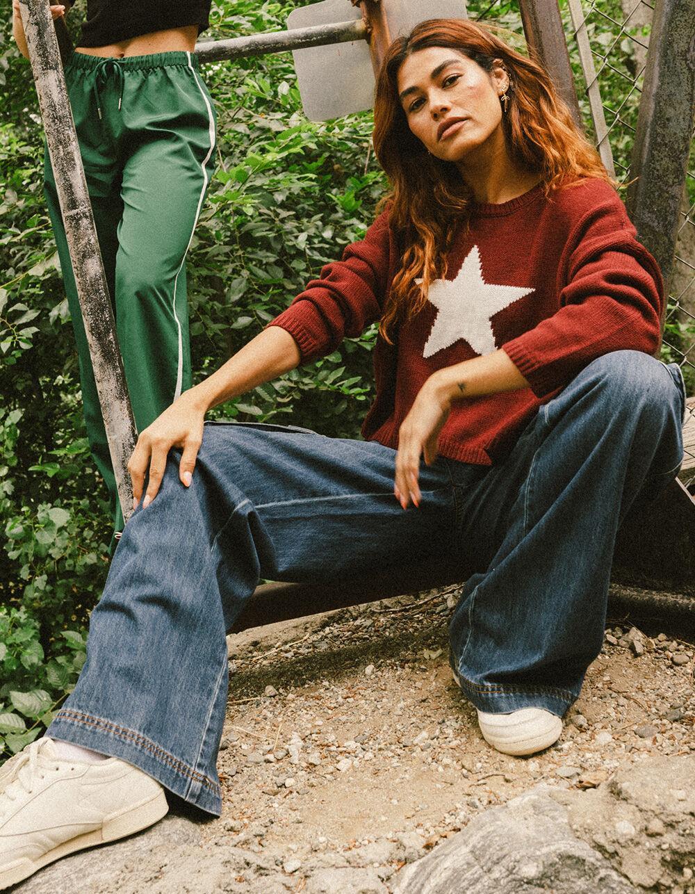 RSQ Womens Low Rise Cargo Baggy Denim Jeans Product Image