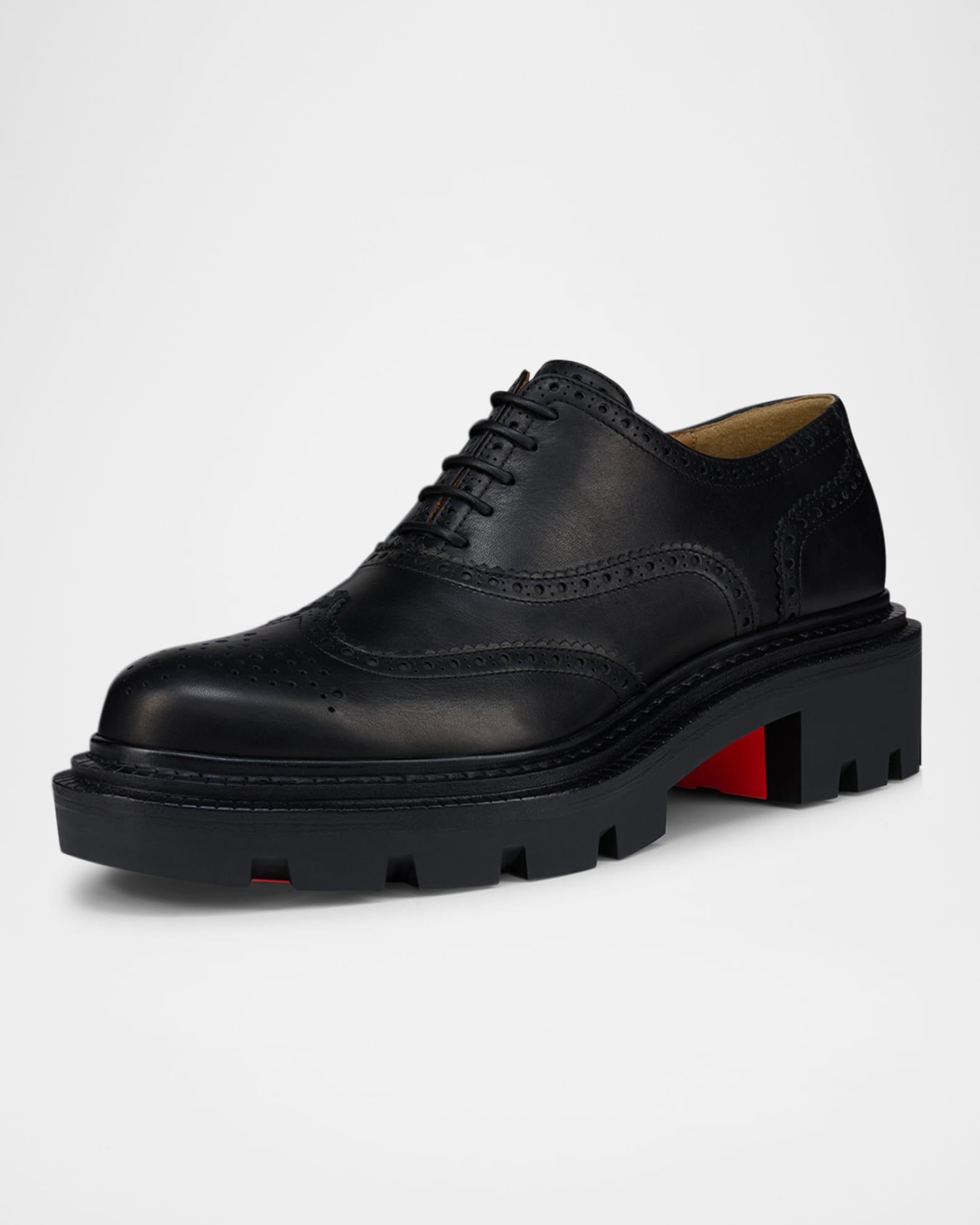 Men's College Wingtip Brogue Leather Derby Shoes Product Image