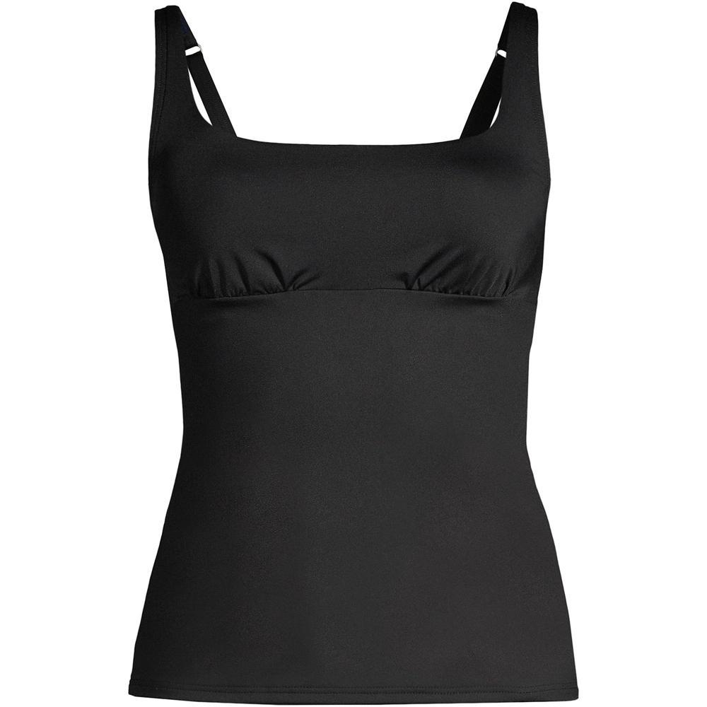 Petite Lands End UPF 50 Underwire Squareneck Tankini Top, Womens Product Image