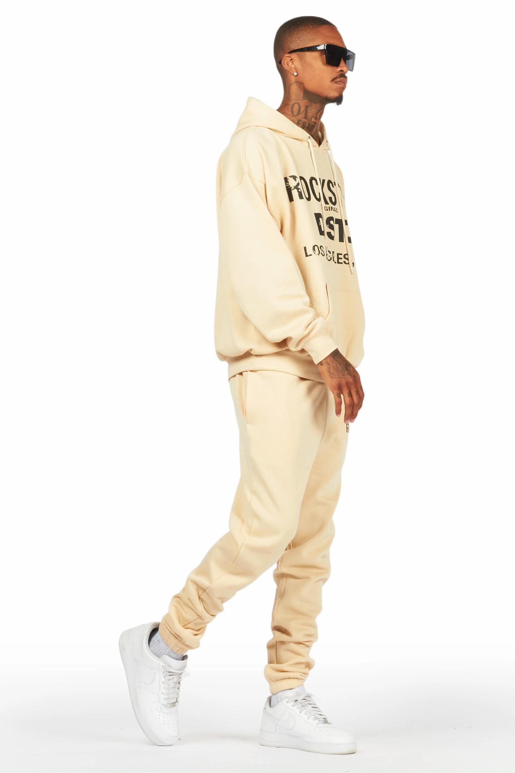 Lake Beige Relaxed Fit Track Set Male Product Image