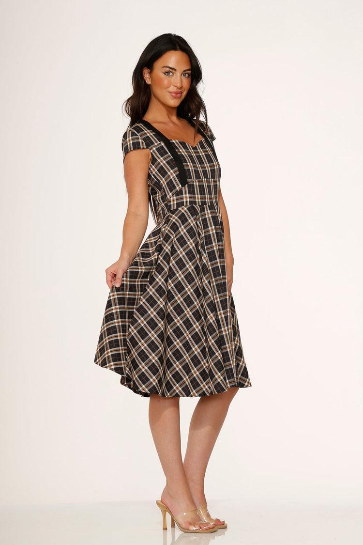 Black Plaid Swing Dress Product Image