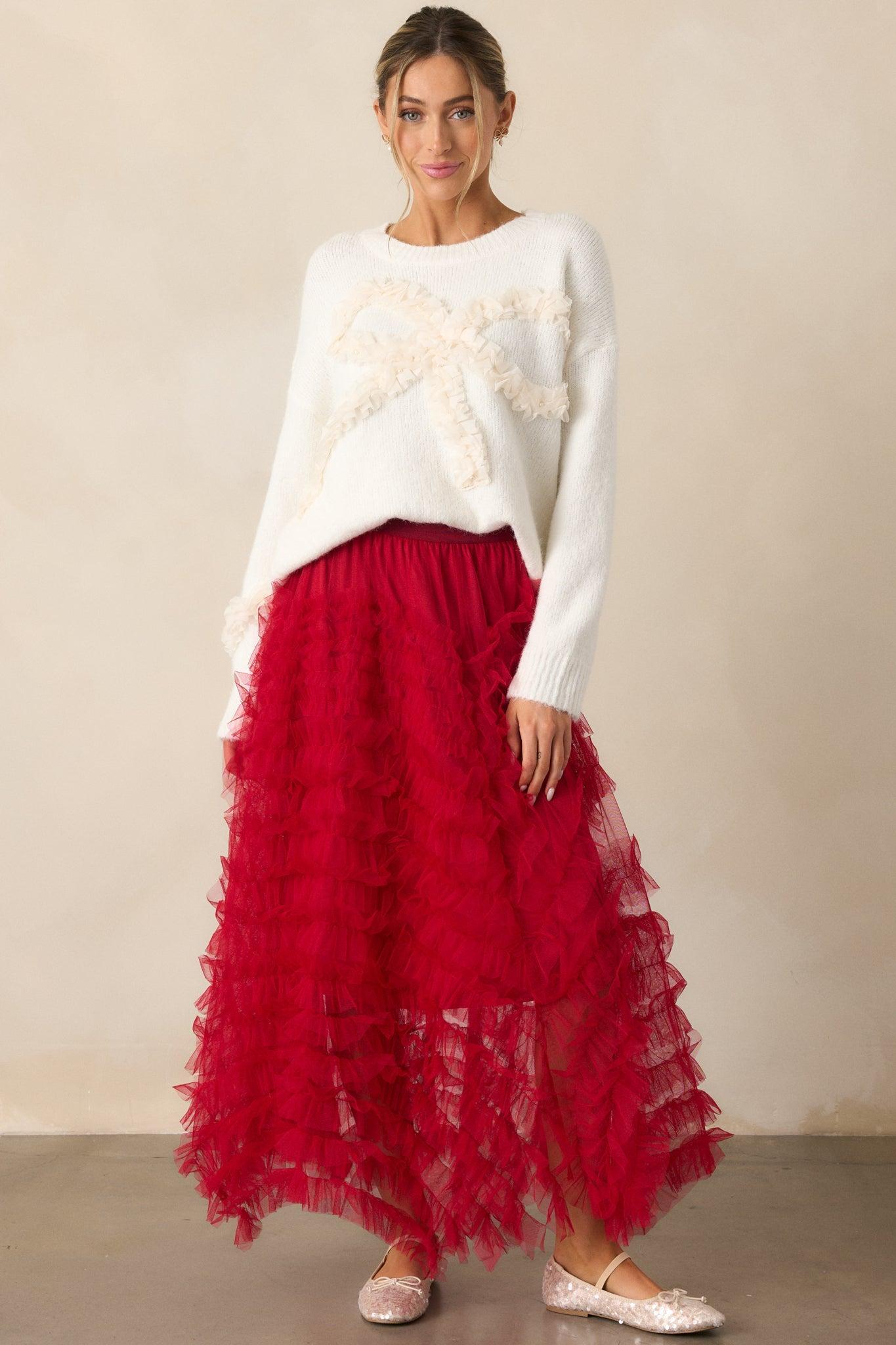 A Love So True Ivory Knit Sweater Product Image