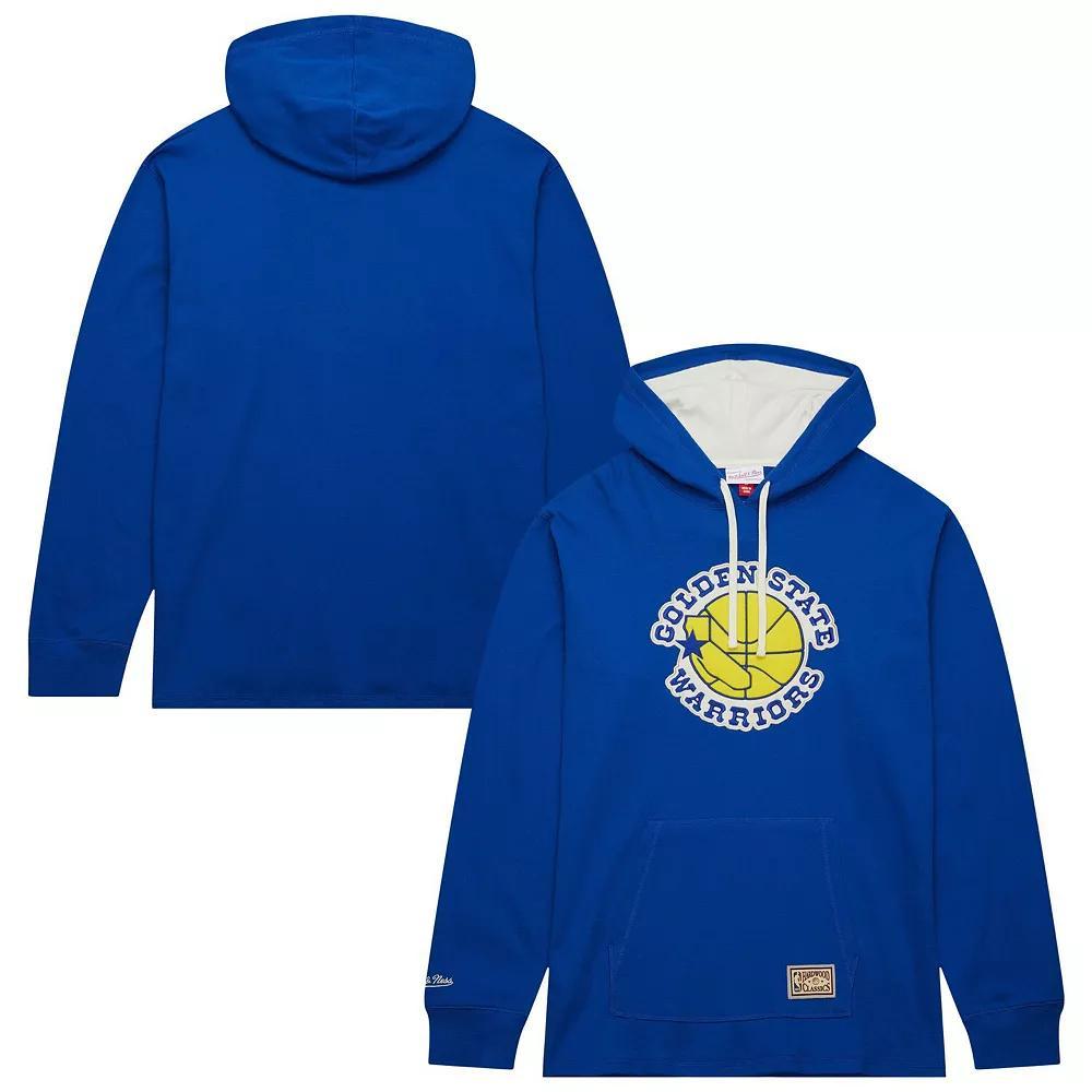 Men's Mitchell & Ness Royal Golden State Warriors Hardwood Classics Lightweight Thermal Pullover Hoodie, Size: XL, Blue Product Image