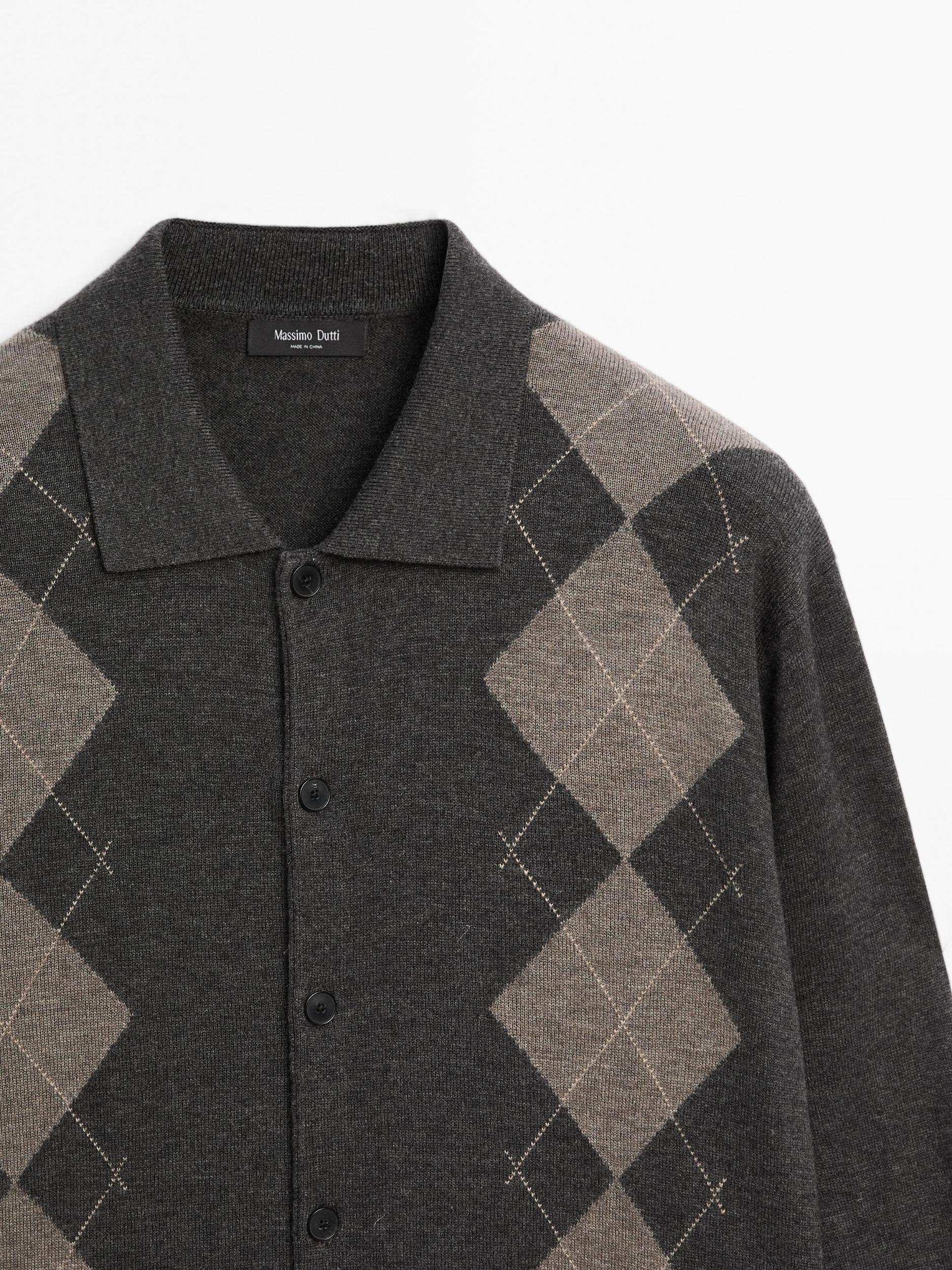 Wool blend knit cardigan Product Image
