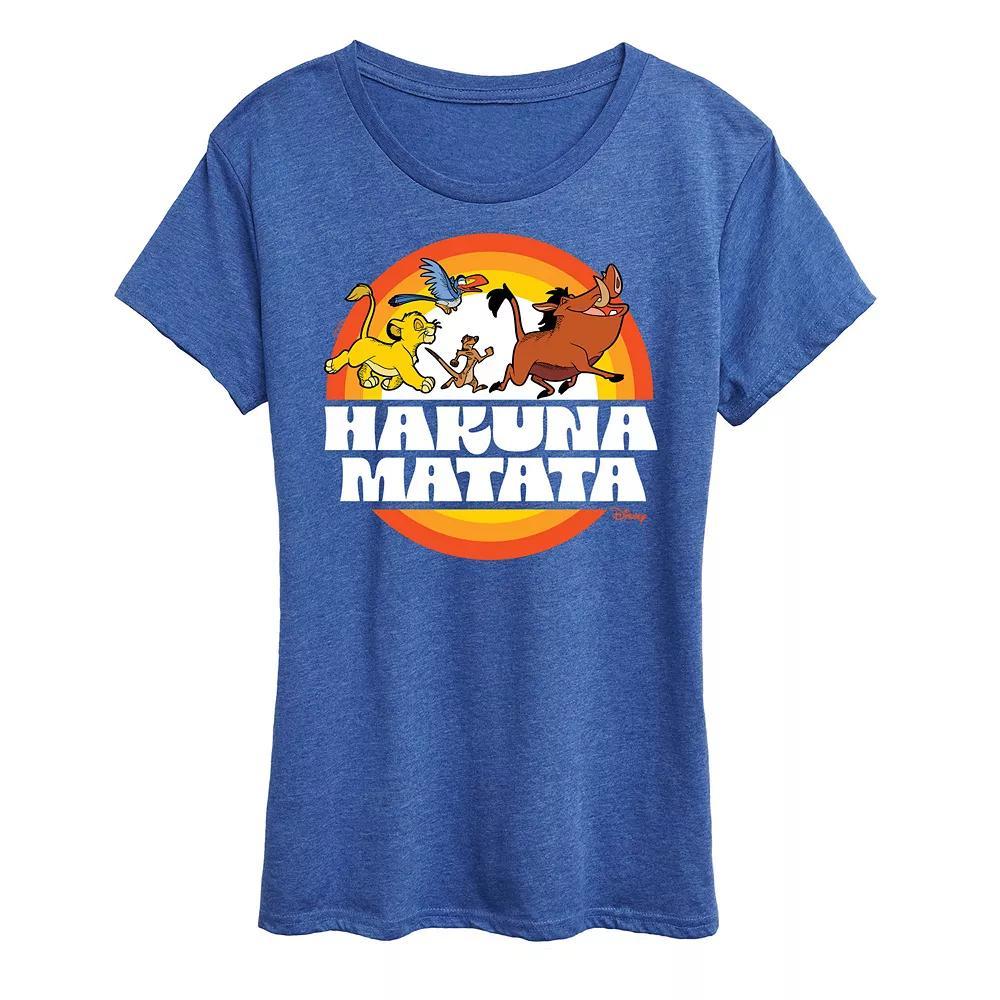 Disney's Lion King Women's Hakuna Matata Graphic Tee, Size: Small, Grey Royal Blue Product Image