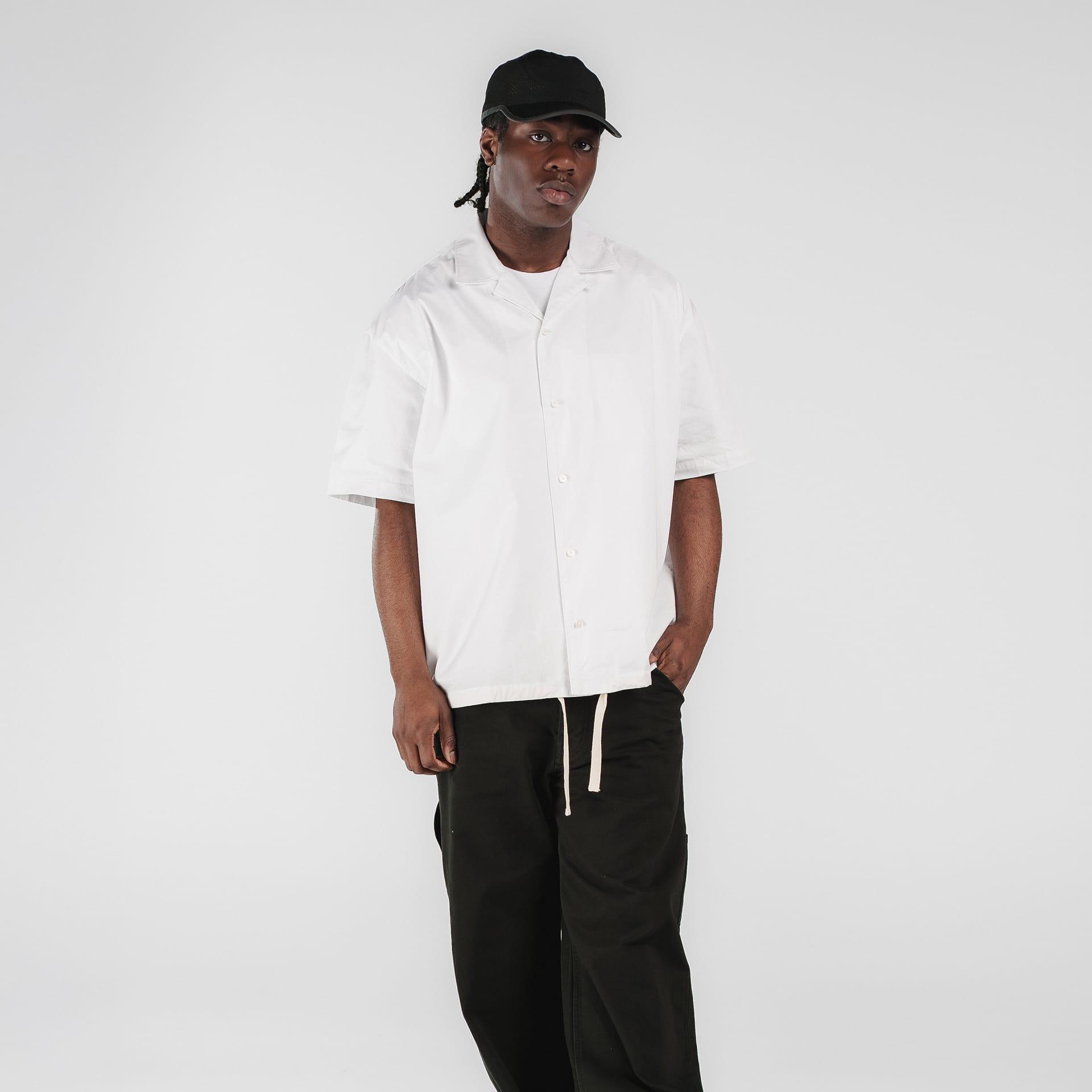 New Era Branded Resort Optic White Open Collared Shirt Male Product Image