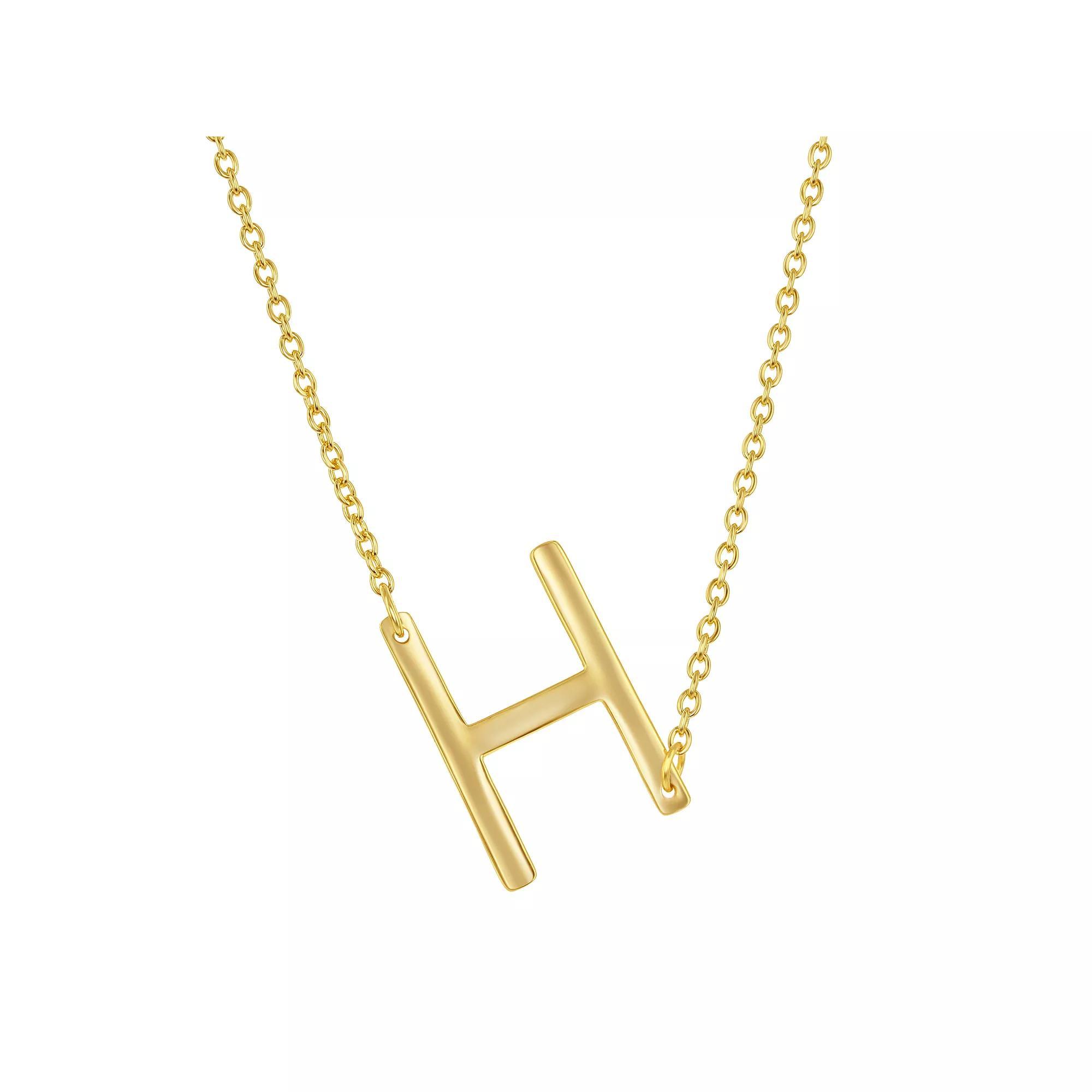 Sterling Silver Sideways Initial Necklace, Women's, Size: 16-18" ADJ, Gold Tone Z Product Image