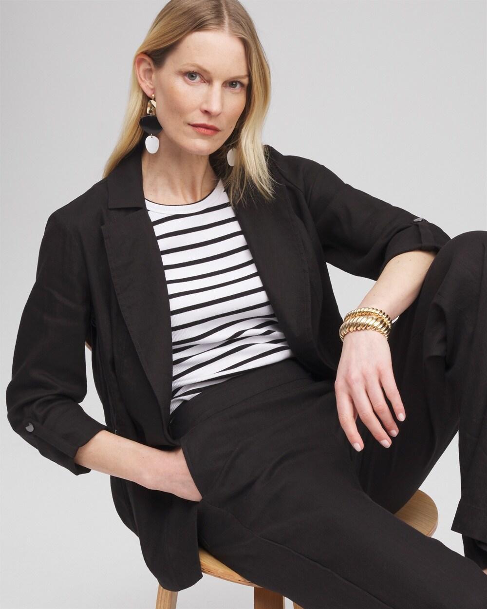 Linen Blend Stretch Blazer Product Image