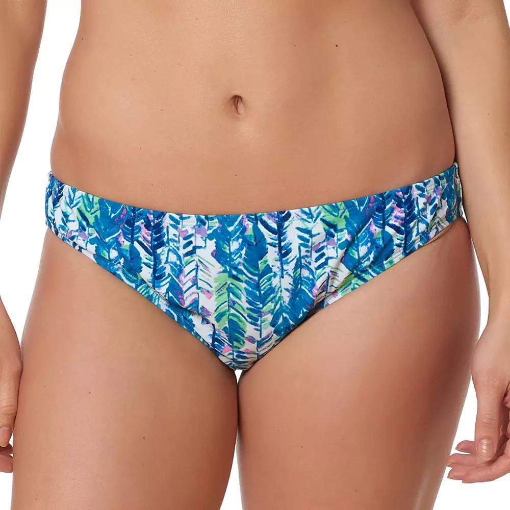 Women's Pink Envelope Palm Leaf Cinch-Back Hipster Bikini Bottoms, Size: XL, Seaside Team Product Image