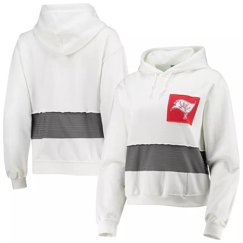 Women's Refried Apparel White Tampa Bay Buccaneers Sustainable Crop Dolman Pullover Hoodie, Size: XL Product Image