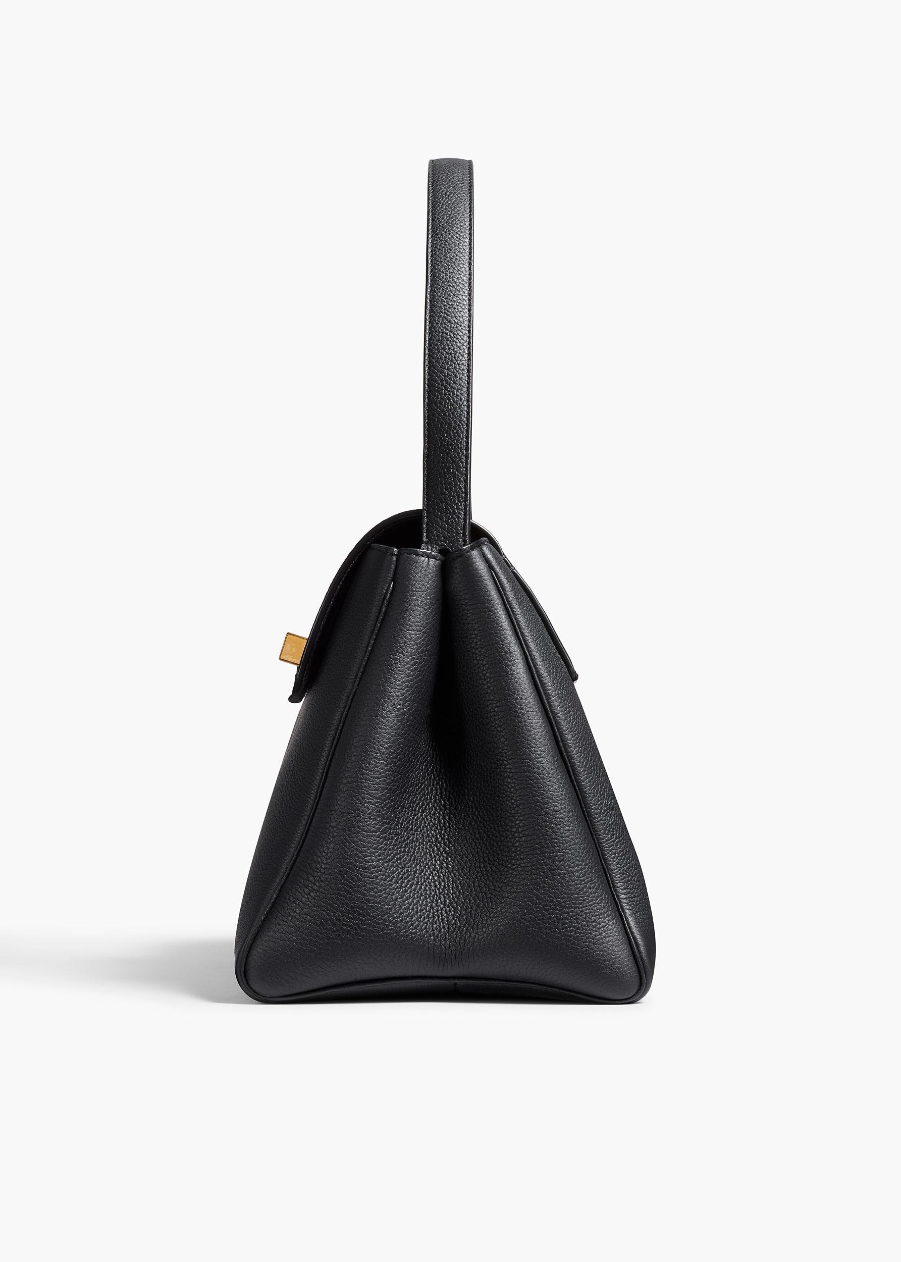 Audrey Top Handle Bag in Black Pebbled Leather Product Image