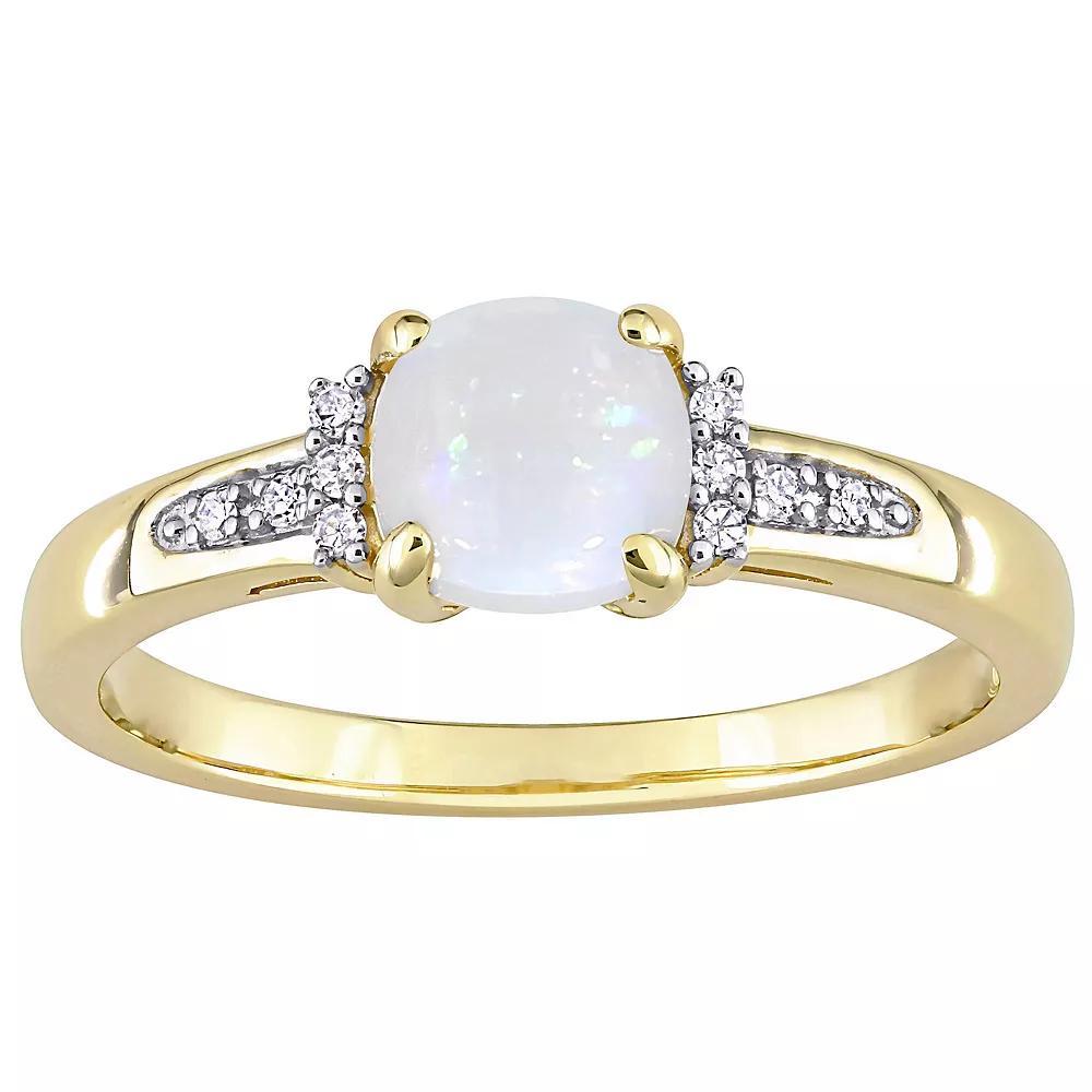Stella Grace 10k Gold White Opal & Diamond Accent Geometric Ring, Women's, Size: 8 Product Image