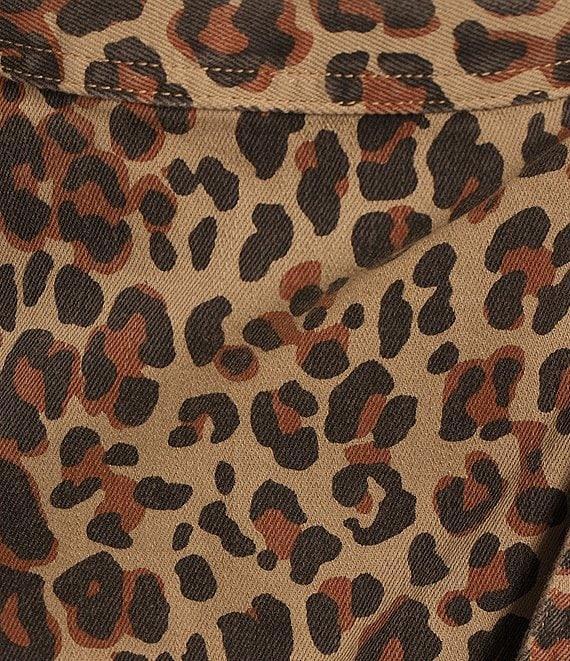 Never Fully Dressed Jaspre Leopard Print Denim Wrap Mini Skirt Product Image
