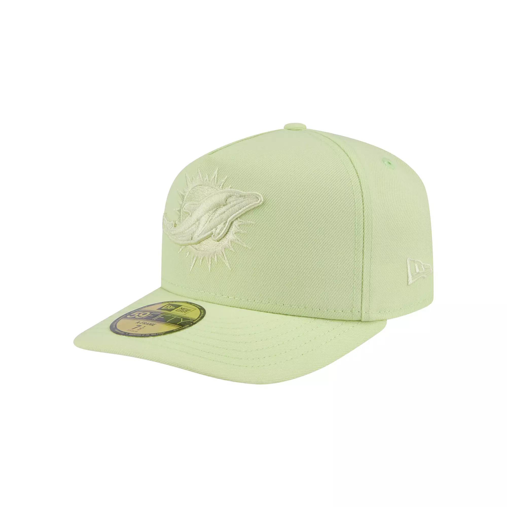 Men's New Era Light Green Miami Dolphins Color Pack A-Frame 59FIFTY Fitted Hat, Size: 7 1/4, Lt Gre Product Image