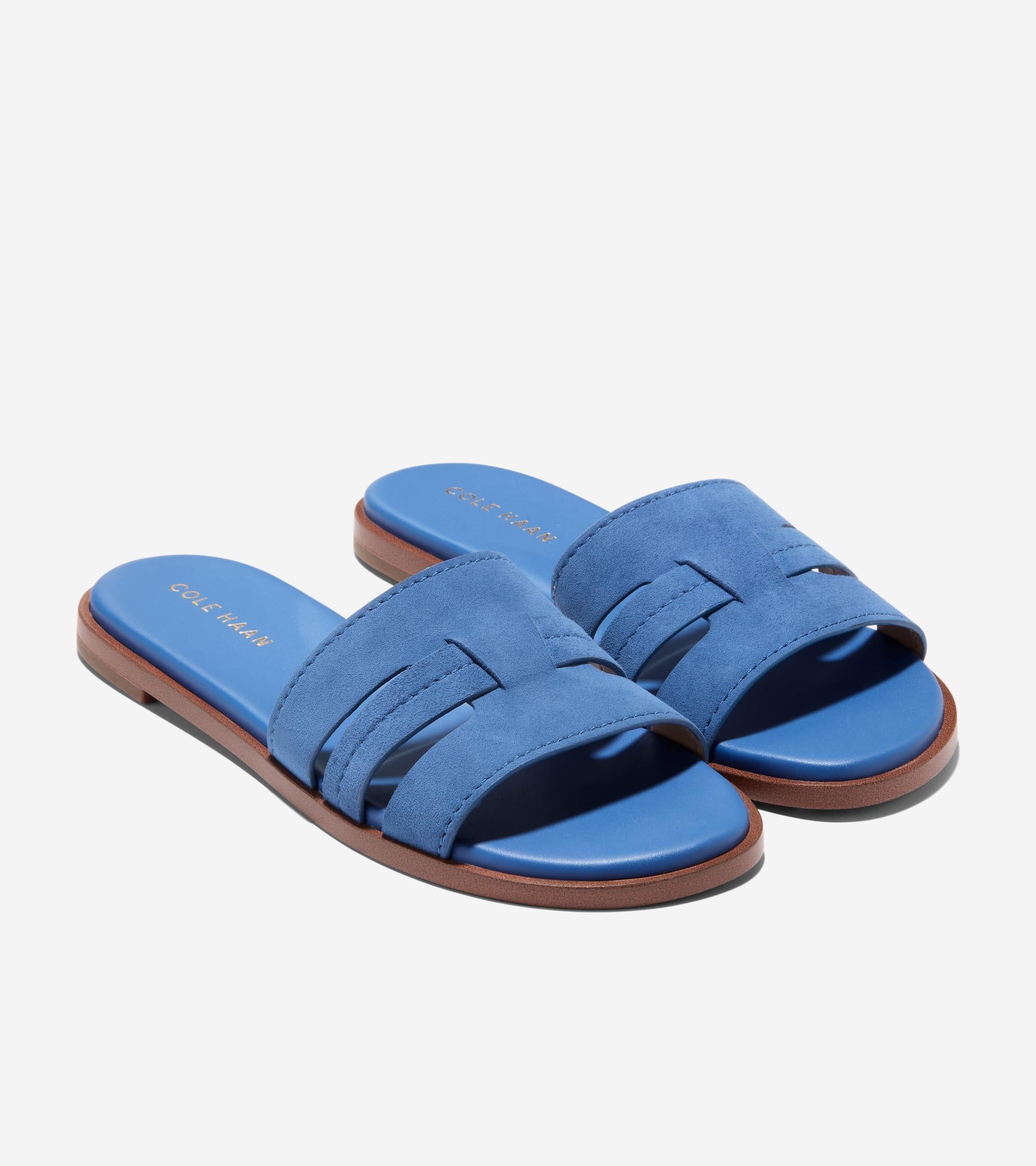 Women's Flynn Slotted Slides in Blue | Cole Haan Product Image