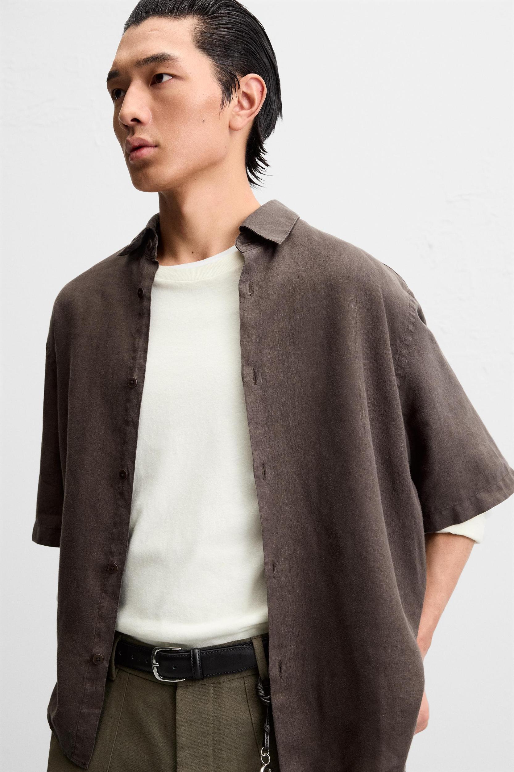 100% WASHED LINEN SHIRT Product Image