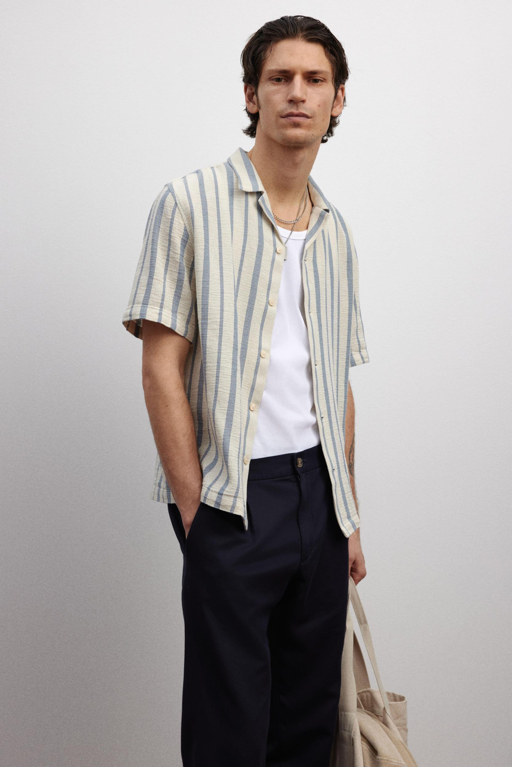 Regular-Fit Textured Resort Shirt Product Image
