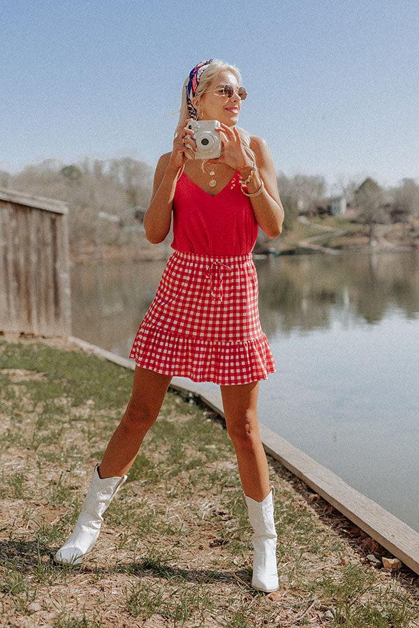 Reserved For Fun Gingham Skirt Product Image