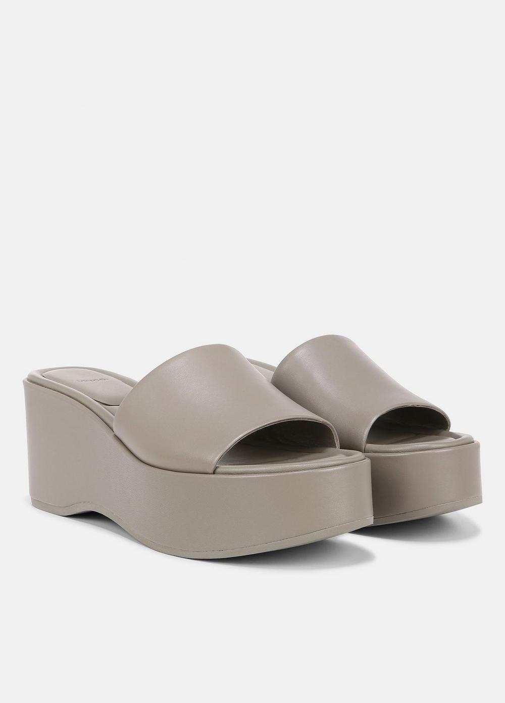 Womens Polina Leather Platform Sandal, Moonlight, Size 9.5 Vince Product Image