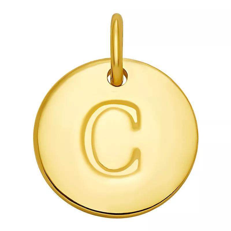 PRIMROSE 18k Gold Over Sterling Silver Letter Disc Charm, Women's, Gold Over Sterling B Product Image