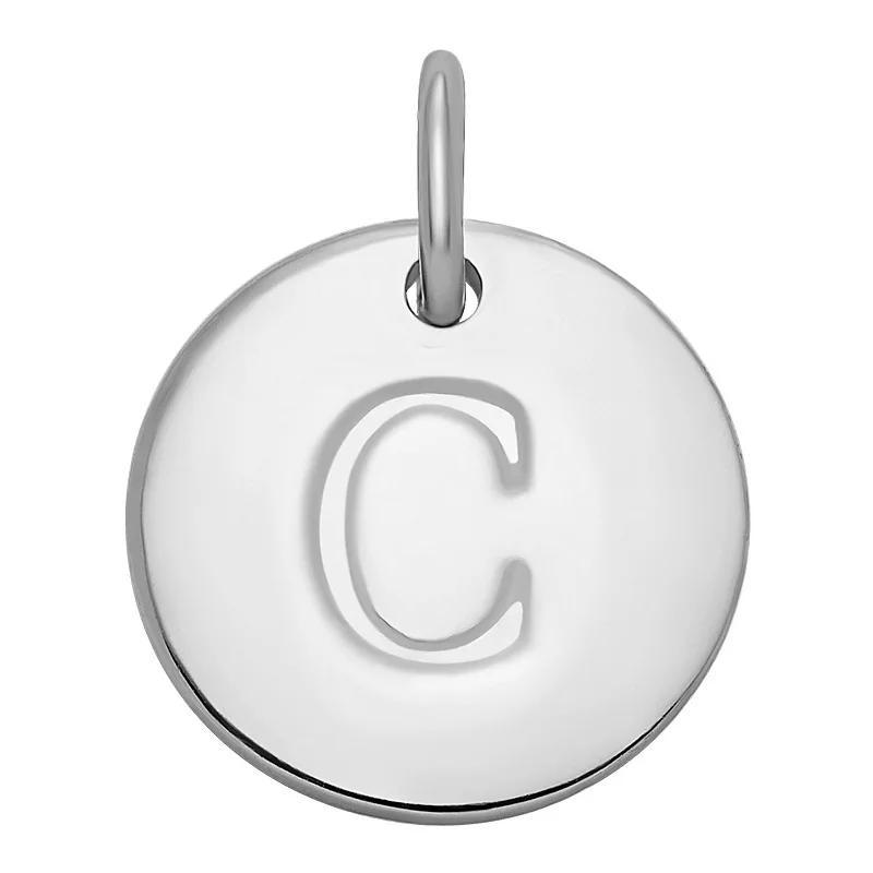 PRIMROSE Sterling Silver Letter Disc Charm, Women's, Sterling Silver N Product Image