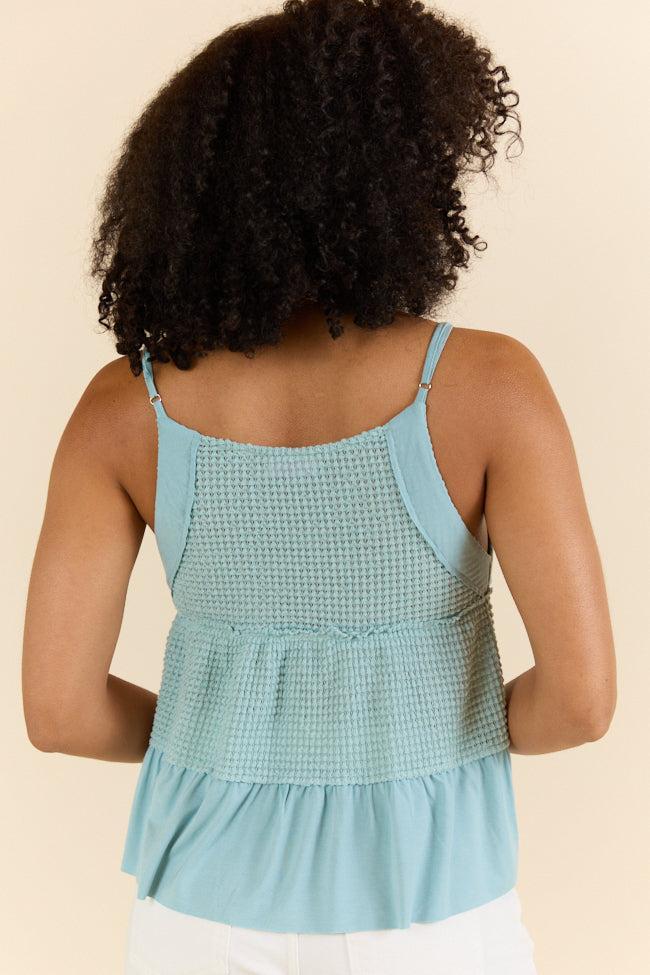 Plain And Simple Blue Knit Tank SALE Product Image