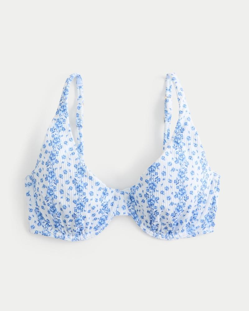 Curvy High Apex Ribbed Underwire Bikini Top Product Image