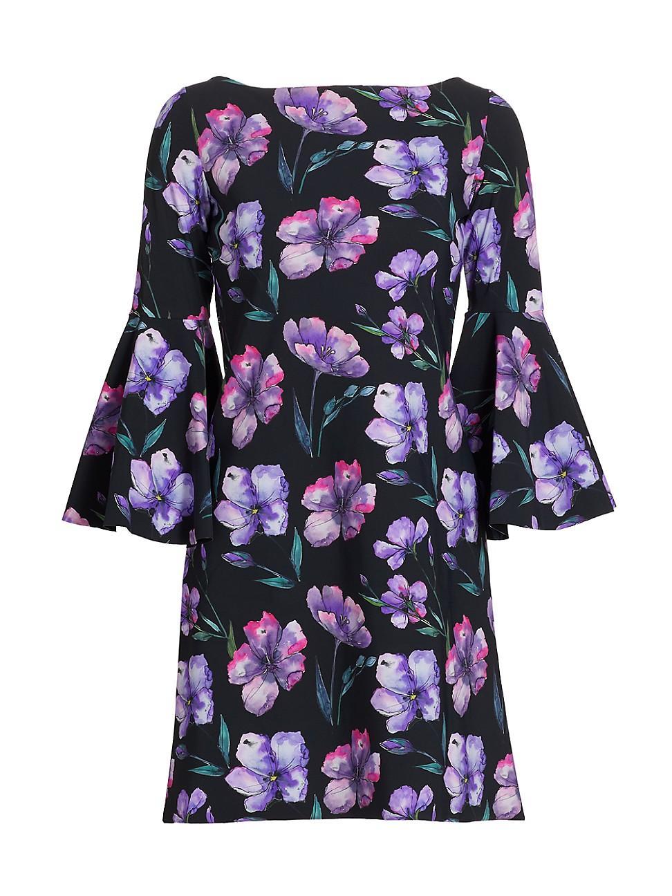 Womens Natalia Bell-Sleeve Minidress Product Image