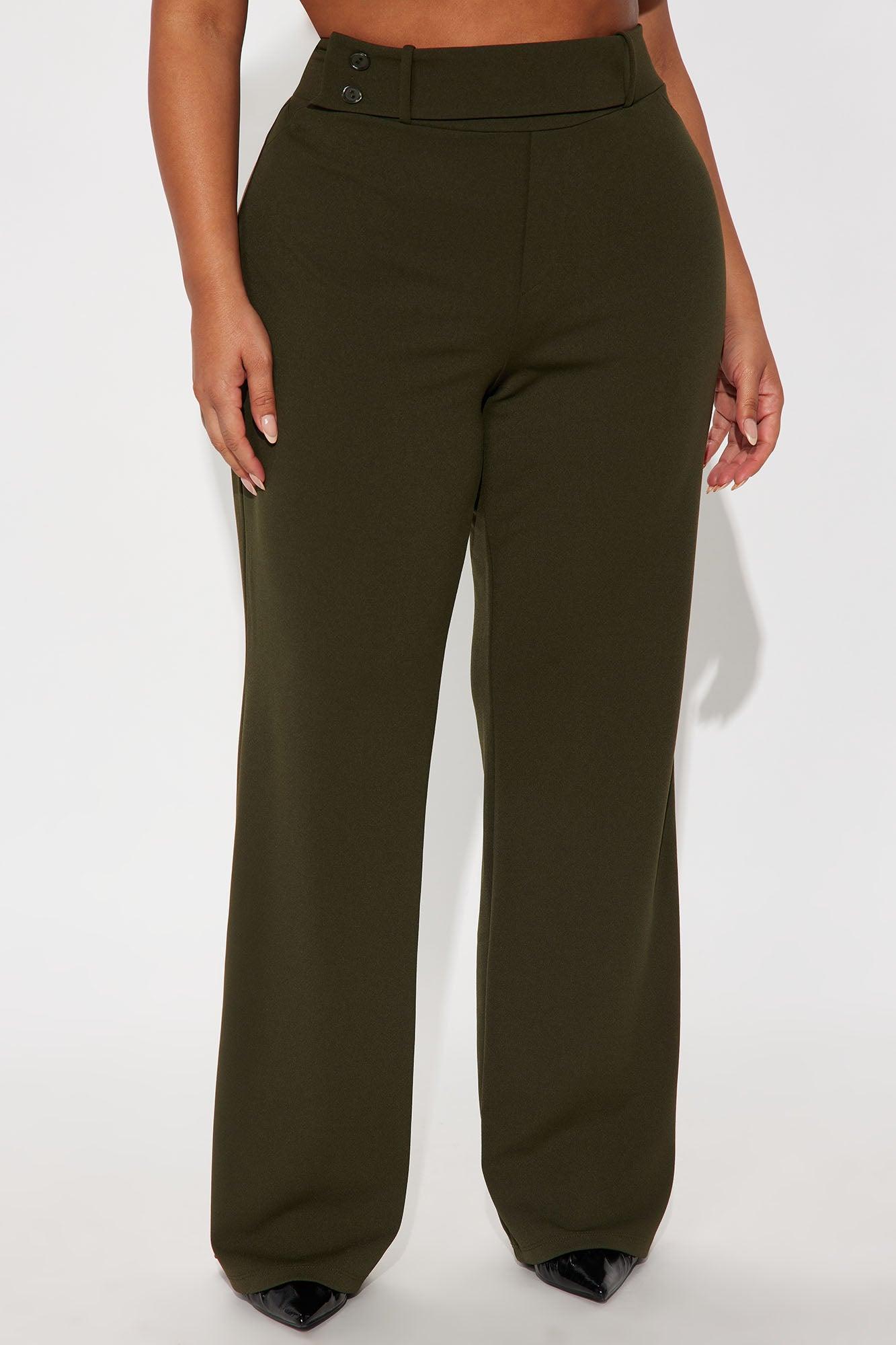 Office Tea Straight Leg Trouser Pant - Olive Product Image