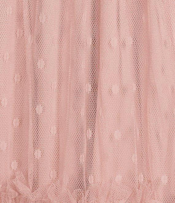 Blu Pepper Lace Polka Dot Square Neck Sleeveless Tiered Midi Dress Product Image