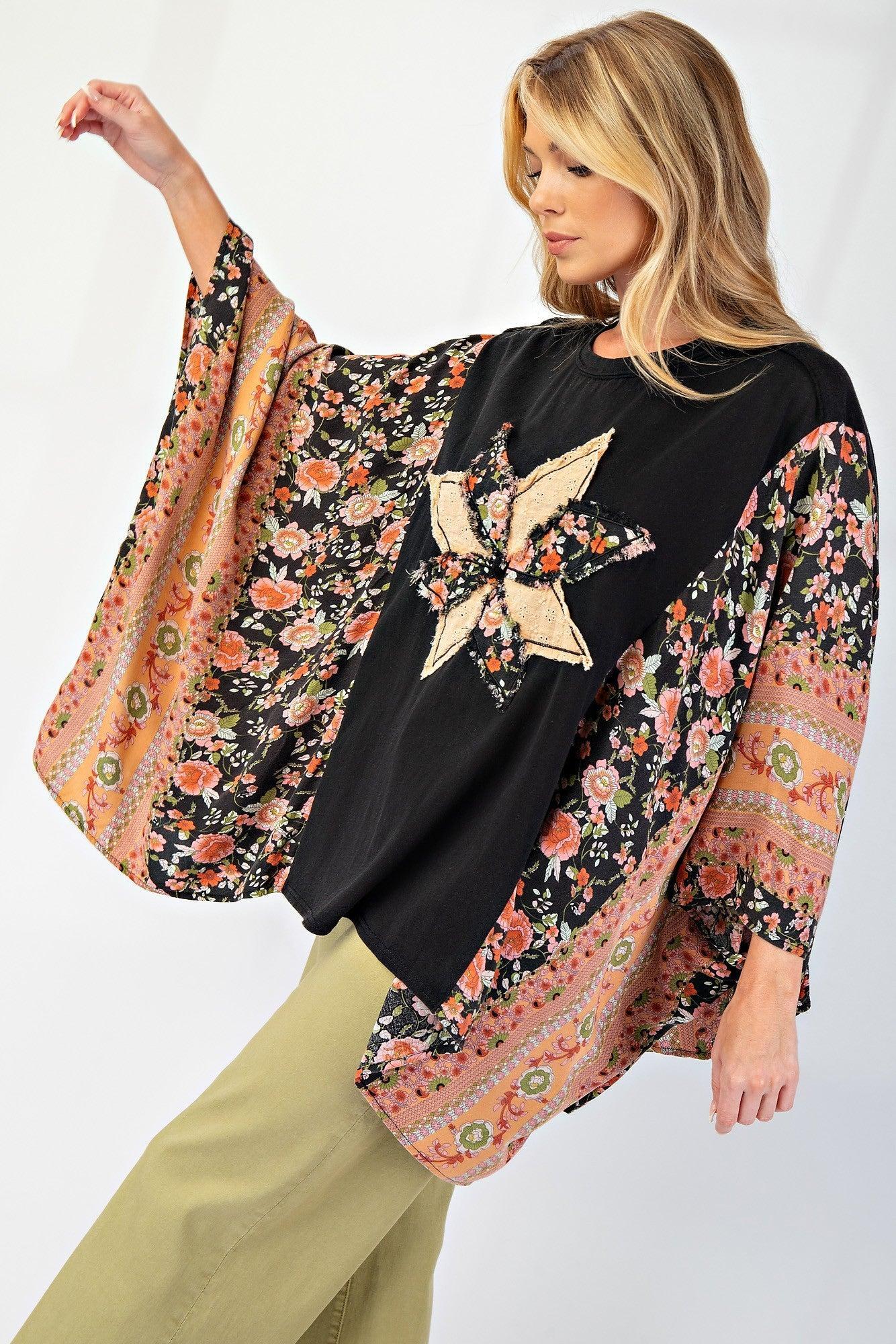 Print Mix Poncho Product Image