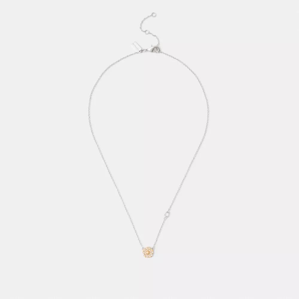 Pavé Tea Rose Pendant Necklace Product Image