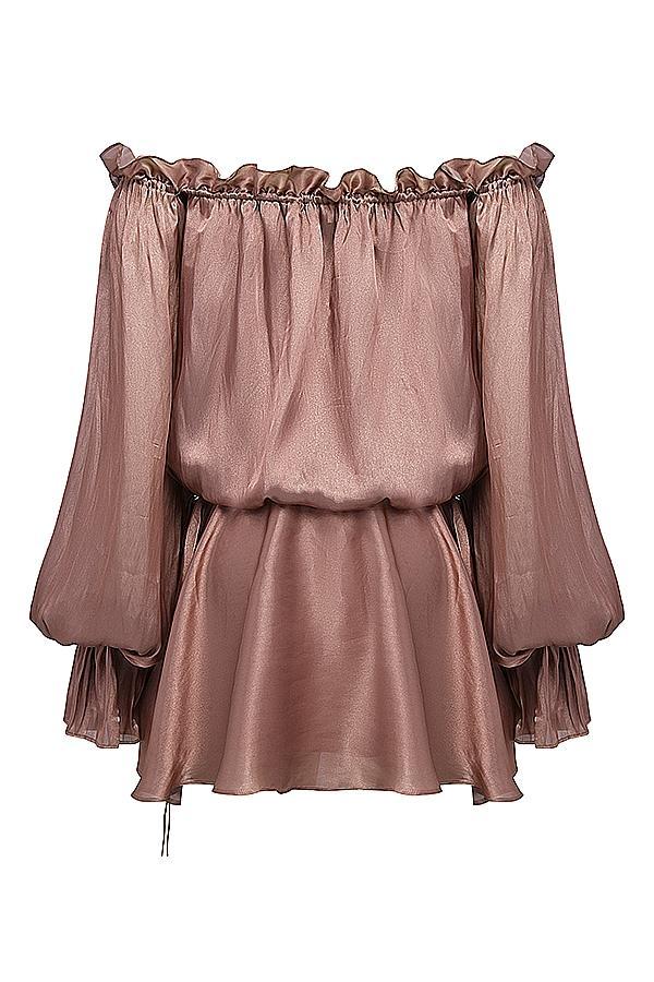 Chaya Hazelnut Off Shoulder Dress Product Image