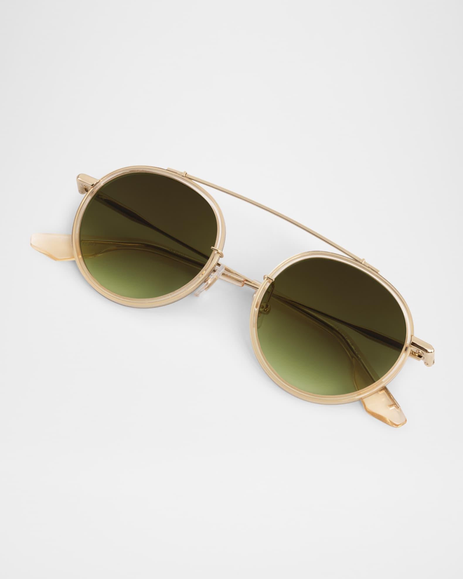 Conti Acetate & Stainless Steel Round Sunglasses Product Image