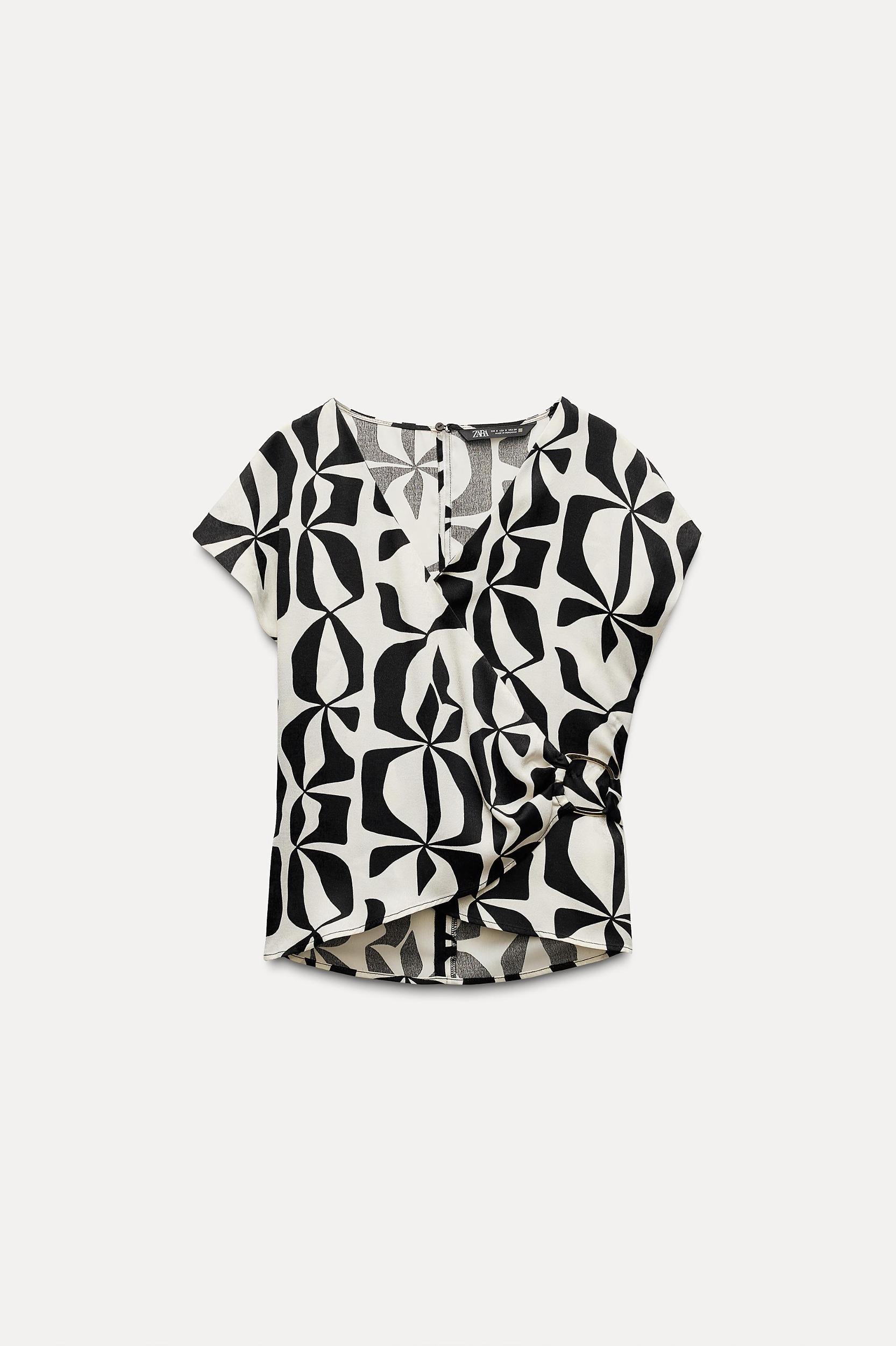 SATIN EFFECT PRINTED TOP Product Image