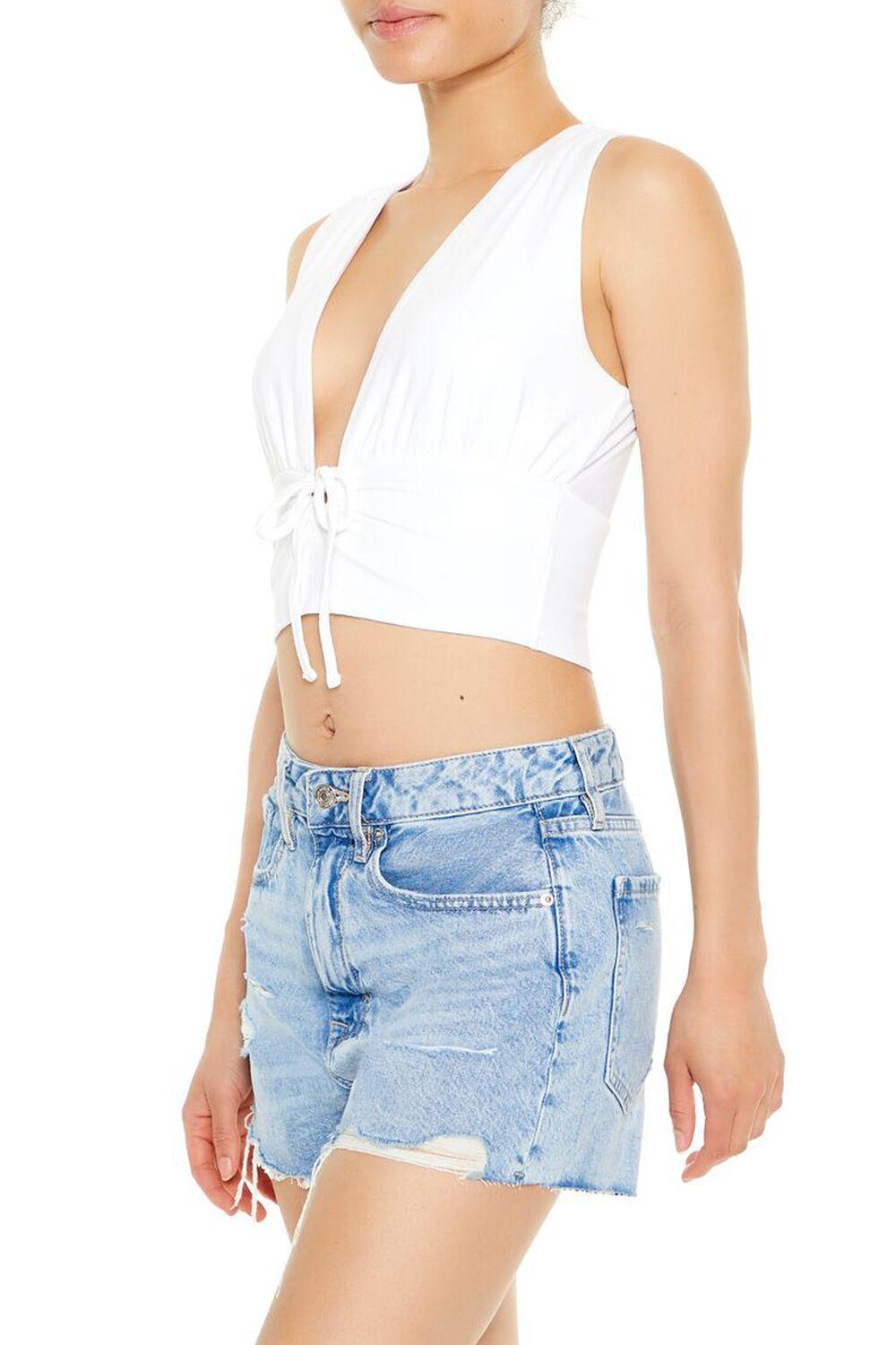 Plunging Tie-Front Crop Top | Forever 21 Product Image