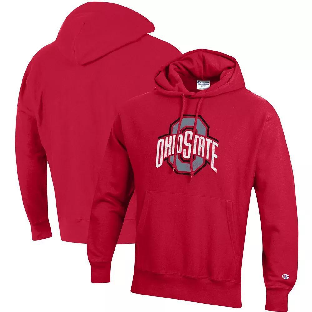 Men's Champion Scarlet Ohio State Buckeyes Vault Logo Reverse Weave Pullover Hoodie, Size: 2XL, Red Product Image
