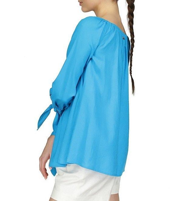 Michael Kors On/Off-The-Shoulder Long Sleeve Tie Cuff Blouse Product Image