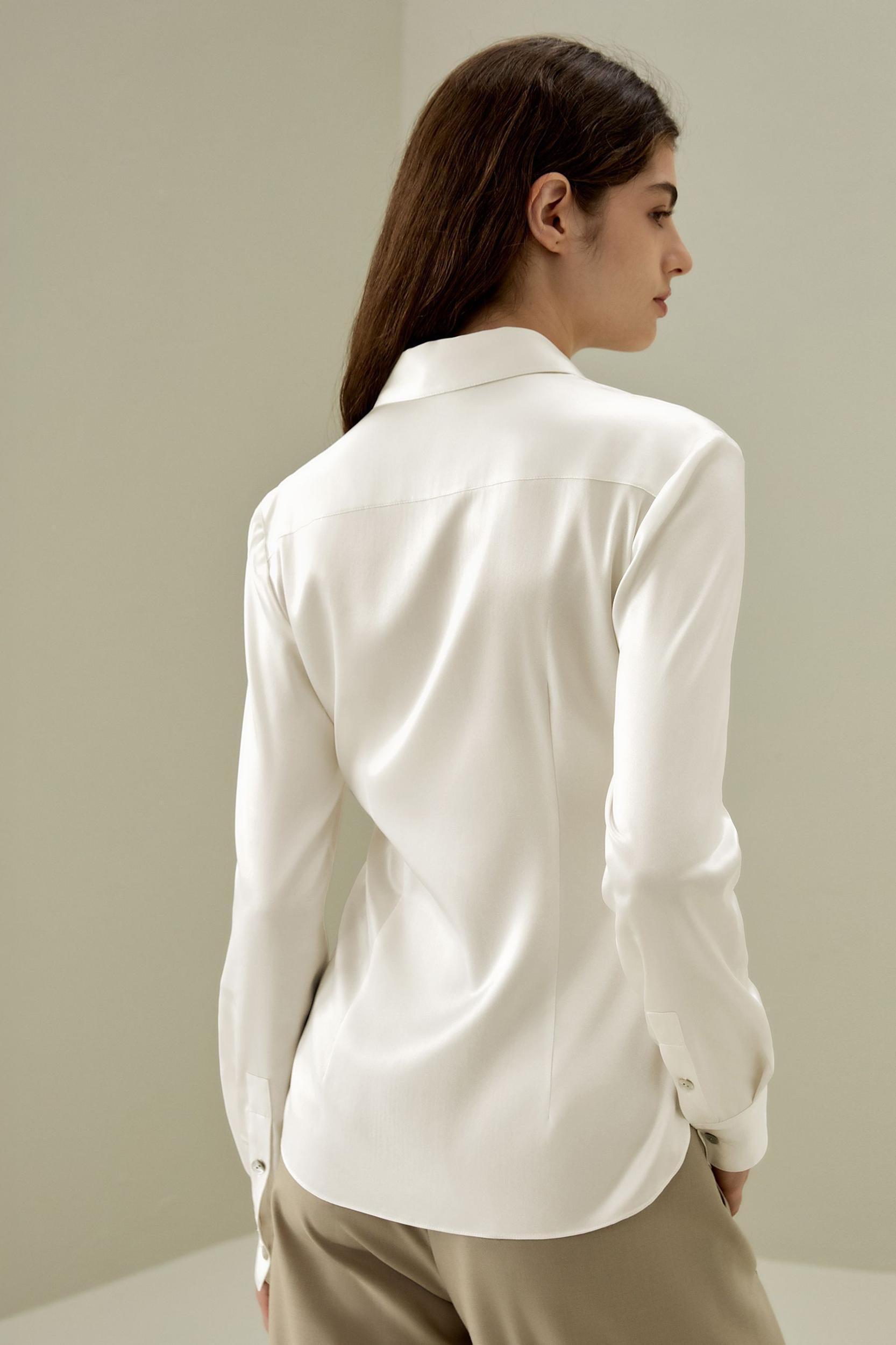 Elegant Silhouette Silk Shirt Product Image
