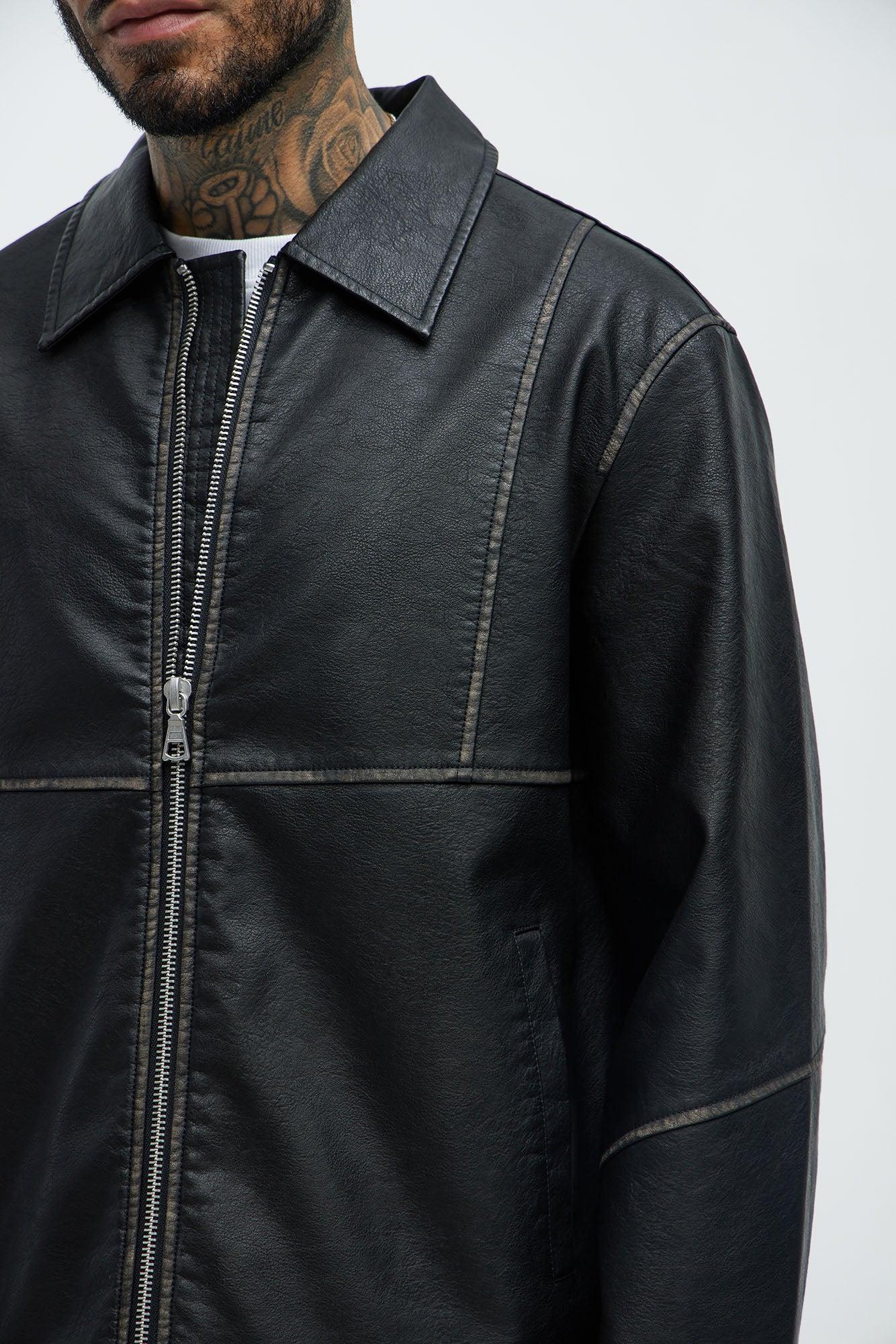 Kenosha Faux Leather Jacket - Black Product Image