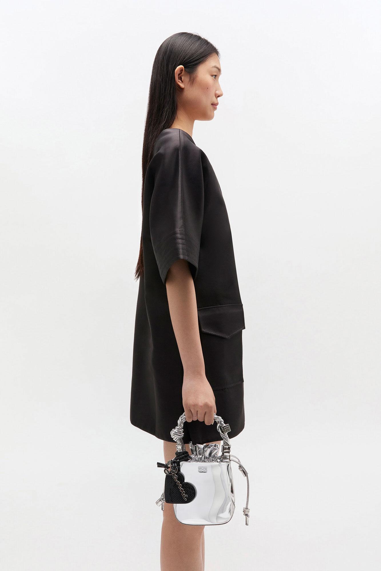 Silver Mini GANNI Bou Bucket Bag Product Image