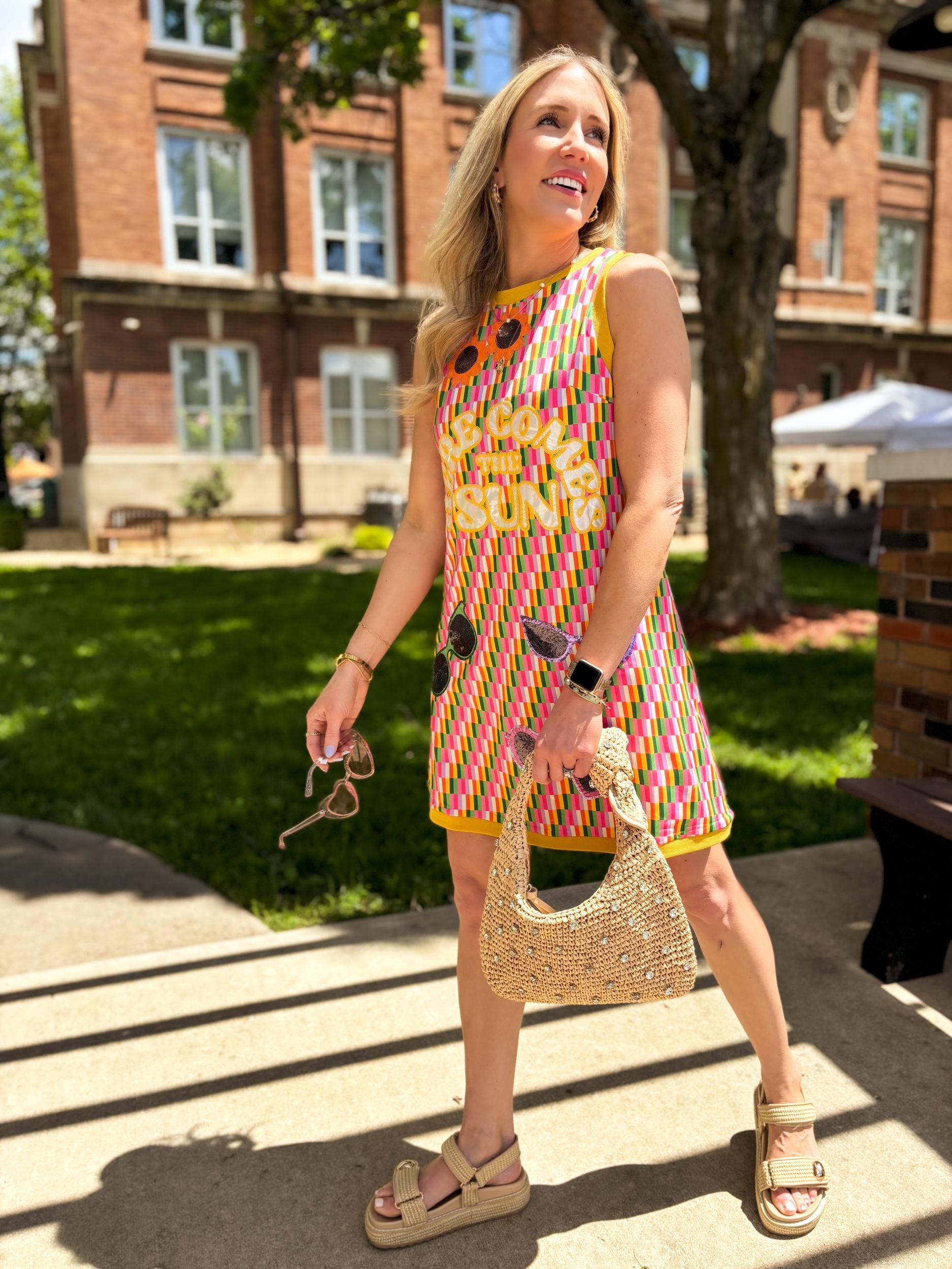 Here Comes the Sun Rainbow Dress Product Image